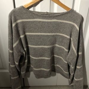 Grey and Cream Chenille Sweater